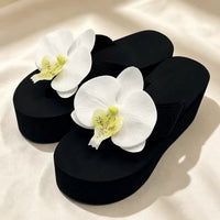 Floral Thick Bottom Sandals Women's Outdoor EVA Buckle Foot Slippers Anti-Slip Heightening Beach Shoes Fashionable Thong Natalia Home Fashion    Natalia Home Fashion