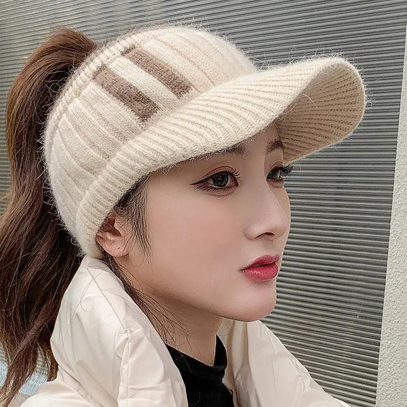 Winter Hat for Women Empty Top Baseball Caps Fashion Female Autumn Warm Casual Visor Caps Outdoor Bicycle Sports Hats Natalia Home Fashion    Natalia Home Fashion
