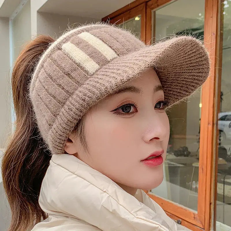 Winter Hat for Women Empty Top Baseball Caps Fashion Female Autumn Warm Casual Visor Caps Outdoor Bicycle Sports Hats Natalia Home Fashion    Natalia Home Fashion