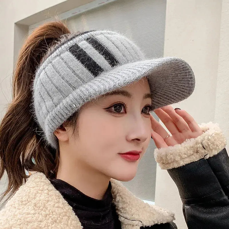 Winter Hat for Women Empty Top Baseball Caps Fashion Female Autumn Warm Casual Visor Caps Outdoor Bicycle Sports Hats Natalia Home Fashion    Natalia Home Fashion