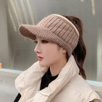 Winter Hat for Women Empty Top Baseball Caps Fashion Female Autumn Warm Casual Visor Caps Outdoor Bicycle Sports Hats Natalia Home Fashion    Natalia Home Fashion