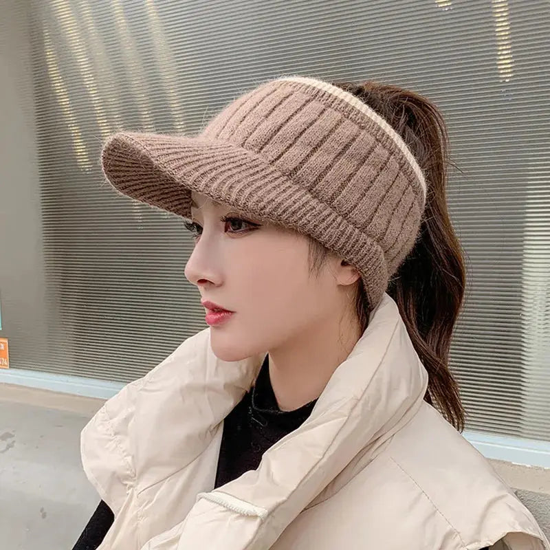 Winter Hat for Women Empty Top Baseball Caps Fashion Female Autumn Warm Casual Visor Caps Outdoor Bicycle Sports Hats Natalia Home Fashion    Natalia Home Fashion
