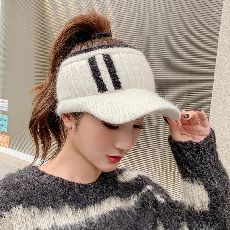 Winter Hat for Women Empty Top Baseball Caps Fashion Female Autumn Warm Casual Visor Caps Outdoor Bicycle Sports Hats Natalia Home Fashion    Natalia Home Fashion