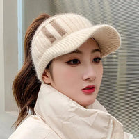 Winter Hat for Women Empty Top Baseball Caps Fashion Female Autumn Warm Casual Visor Caps Outdoor Bicycle Sports Hats Natalia Home Fashion   Thick-06-One-Size Natalia Home Fashion