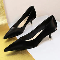 Women 4.5 Cm Heels Pointed Toe Woman Pumps Fashion Heels  Sexy Mid Heeled Female Shoes Natalia Home Fashion   black-42 Natalia Home Fashion