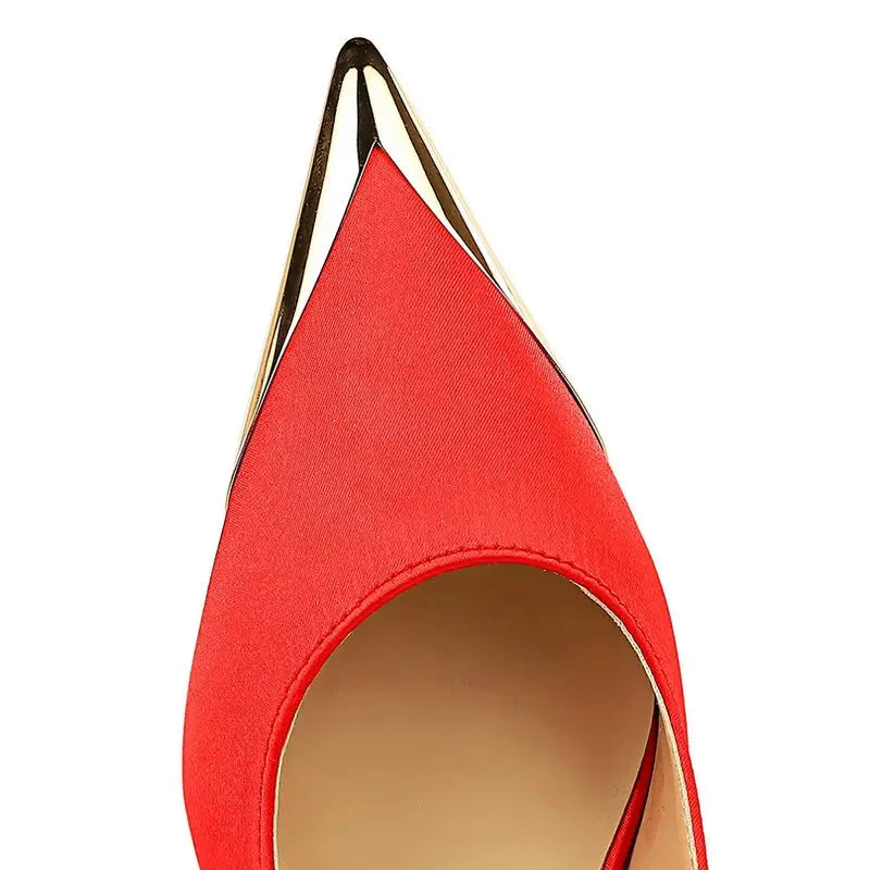 Women 7 Cm Heels Metal Pointed Women Pumps Silks Satins Heels Hollow Back Women Sandals Sexy Lady Pumps Natalia Home Fashion    Natalia Home Fashion