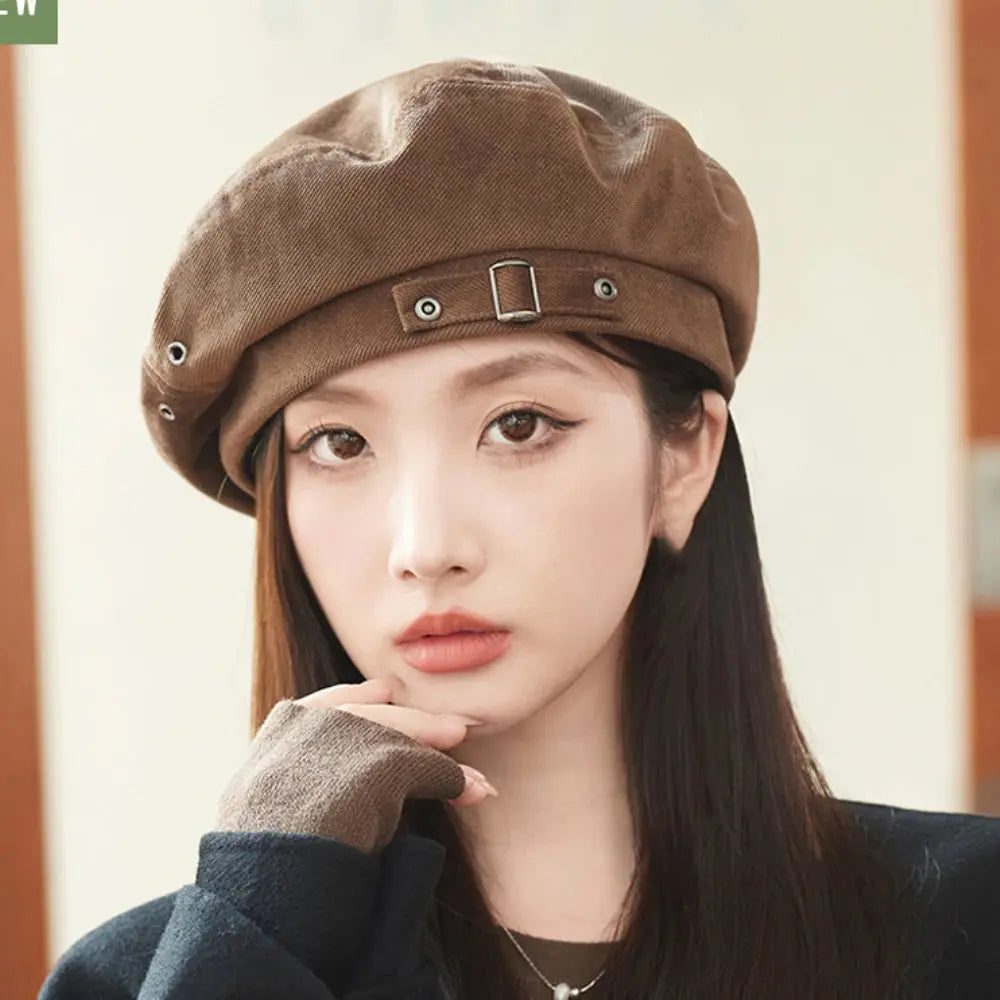Women Berets New Autumn Winter Cap Hats for Women Solid Vintage Artist Painter Beret Hat Ladies Flat Cap Berets for Women Natalia Home Fashion   Coffee-56-58cm-M-Size Natalia Home Fashion