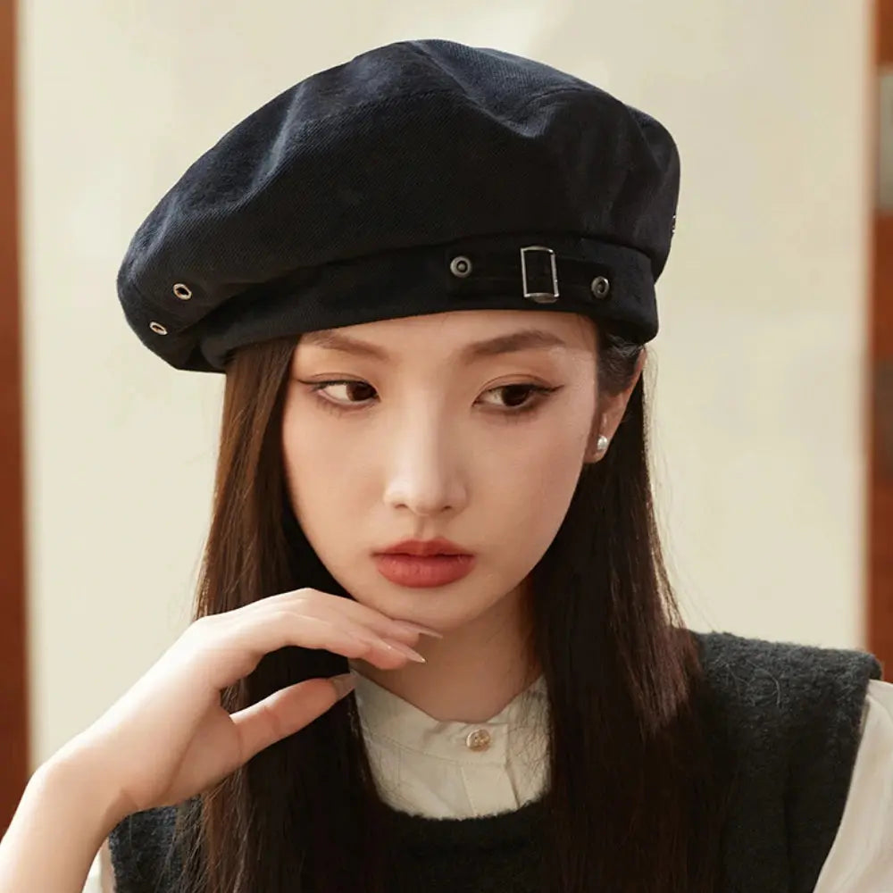 Women Berets New Autumn Winter Cap Hats for Women Solid Vintage Artist Painter Beret Hat Ladies Flat Cap Berets for Women Natalia Home Fashion   black-56-58cm-M-Size Natalia Home Fashion