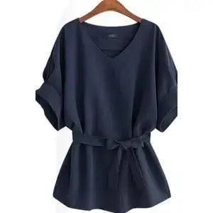Women Blouses Linen Tunic Shirt V Neck Batwing Sleeve Blouse Plus Size Women Blouses For Summer My Store