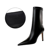 Women Boots High Heels Ladies Pointed Toe Booties Woman 9.5 CM Heel Comfortable Ankle Shoes Sexy Boots For Ladies Heels My Store Boots   Natalia Home Fashion