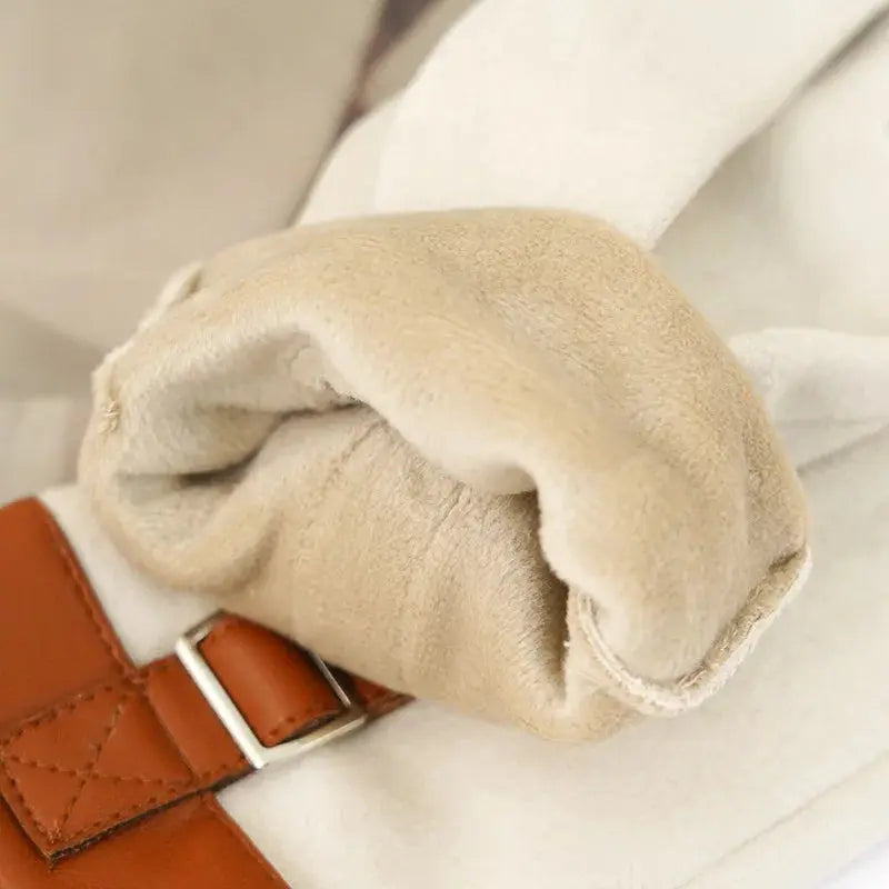 Women Fashion Elegant Business Style Suede Keep Warm Touch Screen Gloves Drive Skiing Cycling Not Bloated Fleece Natalia Home Fashion    Natalia Home Fashion