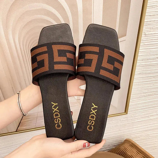 Women Flat Heels Slipper Summer Outdoor Non-slip Semi Formal Ladies Slides  Fashion Women Sandals Natalia Home Fashion    Natalia Home Fashion