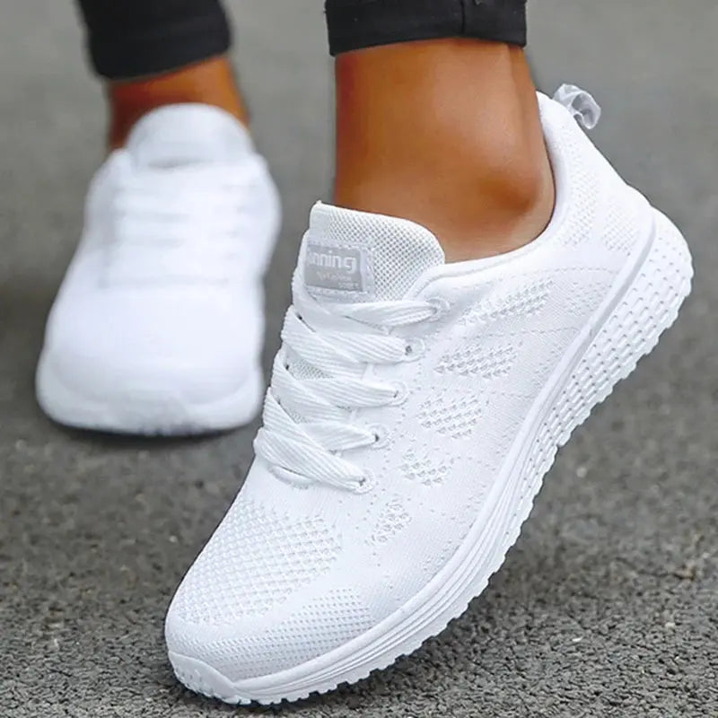 Women Flats Footwear Shoes Woman Lace Up Flats Shoes Casual Sneakers Women's Shoes Soft Natalia Home Fashion   A08White-35 Natalia Home Fashion