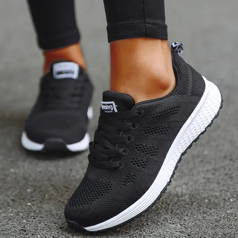 Women Flats Footwear Shoes Woman Lace Up Flats Shoes Casual Sneakers Women's Shoes Soft Natalia Home Fashion   A08Black-35 Natalia Home Fashion