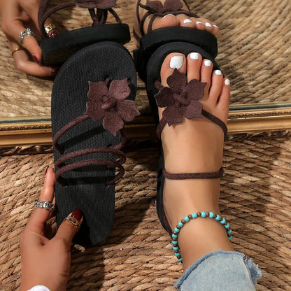Women Flip Flops Flower Sandals Flat Open Toe Ladies Flip-flop Comfortable Slide Natalia Home Fashion    Natalia Home Fashion