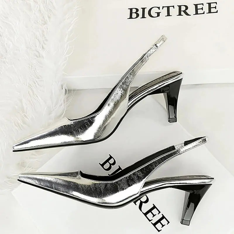 Women Heels Women 4Cm Heels Ladies Pumps Leisure Women's Shoes Hollow Back Strap Summer Women Sandals Natalia Home Fashion    Natalia Home Fashion