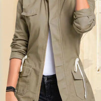 Women Jackets Autumn Vintage Casual Work Outwear Female Streetwear Caquetá Long Sleeve Solid Slim Fit Coats Natalia Home Fashion   B-Khaki-S-CHINA Natalia Home Fashion