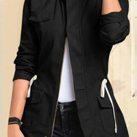Women Jackets Autumn Vintage Casual Work Outwear Female Streetwear Caquetá Long Sleeve Solid Slim Fit Coats Natalia Home Fashion   B-Black-S-CHINA Natalia Home Fashion