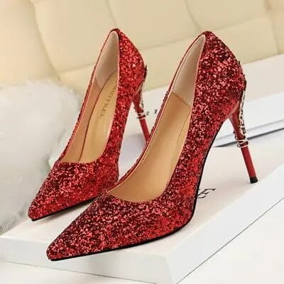 Women Pumps Bling High Heels Women Pumps Glitter High Heel Shoes Woman Sexy Wedding Shoes Big Tree Shoes My Store Heels   Natalia Home Fashion