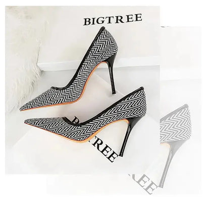 Women Pumps Luxury Mesh Lace Pointed-toe Shoes Wrap-toe Shallow High Heel Pumps For Ladies Annual Meeting Shoes My Store