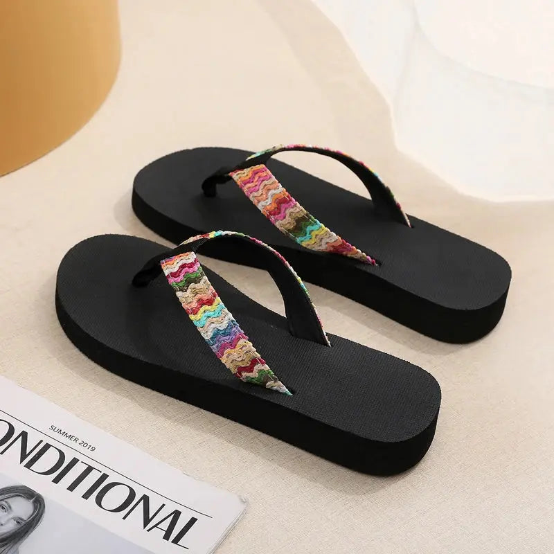 Women Slippers Fashion Flat Sandals Outdoor Leisure Flip Flops Travel Beach Slippers Ladies Flat Flip-flop Slides Natalia Home Fashion   A-40 Natalia Home Fashion