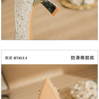 Women Wedding Shoes Comfortable Suede Solid Color Pointed-toe Mujer Shoes Wrap-toe Shallow Flats For Ladies Banquet Bridal Shoes My Store