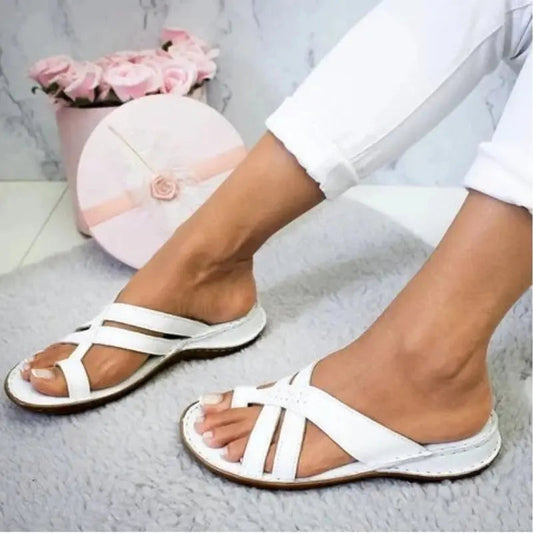 Women Wedge Sandals Casual Flat Shoes Female PU Casual Summer Shoes for Women Flip Flop Flats Ladies Beach Slipper Sandal Natalia Home Fashion    Natalia Home Fashion