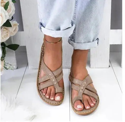 Women Wedge Sandals Casual Flat Shoes Female PU Casual Summer Shoes for Women Flip Flop Flats Ladies Beach Slipper Sandal Natalia Home Fashion    Natalia Home Fashion