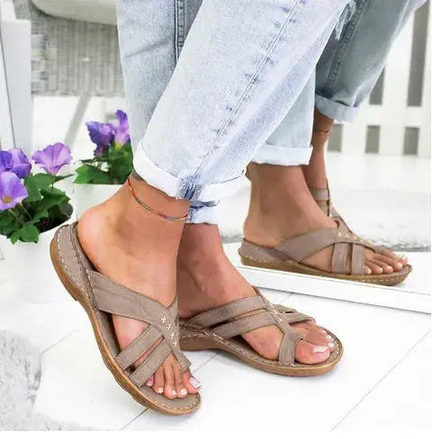 Women Wedge Sandals Casual Flat Shoes Female PU Casual Summer Shoes for Women Flip Flop Flats Ladies Beach Slipper Sandal Natalia Home Fashion    Natalia Home Fashion
