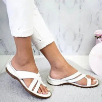 Women Wedge Sandals Casual Flat Shoes Female PU Casual Summer Shoes for Women Flip Flop Flats Ladies Beach Slipper Sandal Natalia Home Fashion    Natalia Home Fashion