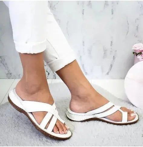 Women Wedge Sandals Casual Flat Shoes Female PU Casual Summer Shoes for Women Flip Flop Flats Ladies Beach Slipper Sandal Natalia Home Fashion    Natalia Home Fashion