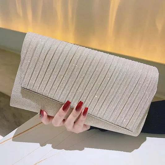 Women's Dinner Clutch Bag Solid Color Pleated Fashion All-match Wedding Suit Handbag Custom Wholesale Evening Party Bags My Store