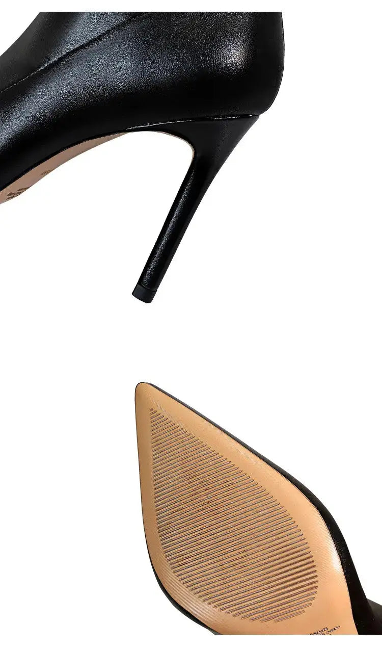 Women's High-Heeled Pointed Sexy Slim Boots Stretch Black Super Long Mid-Tube Boots My Store