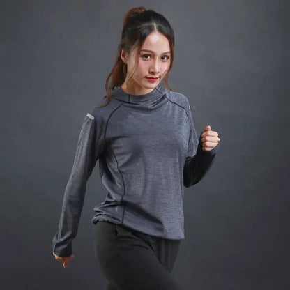 Women's Jacket Hoodies Long Sleeve T-shirts Running Training Clothes Quick Dry Breathable Sports T Shirt For Women Natalia Home Fashion    Natalia Home Fashion