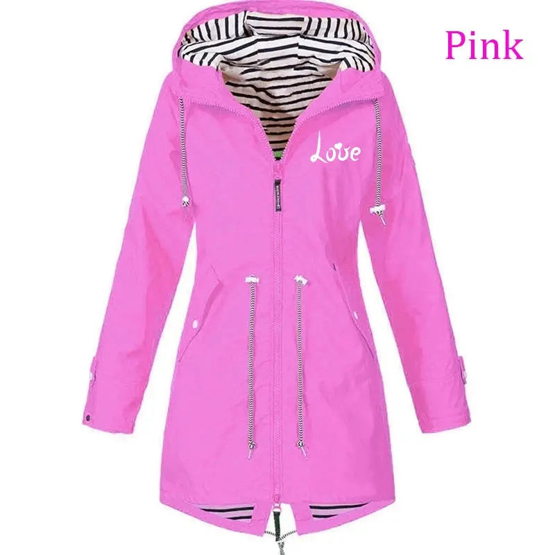 Women's Windproof Waterproof Jacket Outdoor Climbing Long Sleeve Hooded Coat Fashion Windbreaker Raincoat Natalia Home Fashion    Natalia Home Fashion