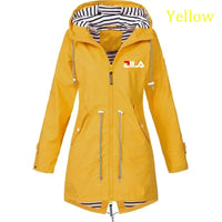 Women's Windproof Waterproof Jacket Outdoor Climbing Long Sleeve Hooded Coat Fashion Windbreaker Raincoat Natalia Home Fashion   yellow-L Natalia Home Fashion