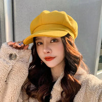 Women‘s Winter Vintage Berets Caps French Artist Warm Felt Hats Beret Female Solid Octagonal Hats Autumn Girl Natalia Home Fashion    Natalia Home Fashion