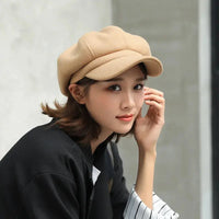 Women‘s Winter Vintage Berets Caps French Artist Warm Felt Hats Beret Female Solid Octagonal Hats Autumn Girl Natalia Home Fashion    Natalia Home Fashion