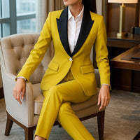 Elegant Casual Fashionable Women's Semi formal Suit Cotton Suit Jacket Matching Set Business Attire High End Workwear