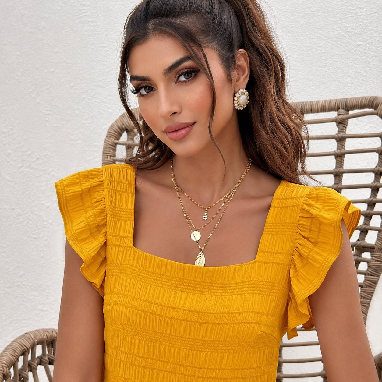 Casual Blouses For Women Fashion Shirts Elegant Sweet Loose Ruffles Sleeve Female Tops