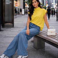 Women Cotton Linen Stand Collar Blouses Cap Sleeves Solid Color Loose Fit Casual Fashion Female Shirts Tops