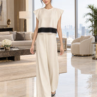Clothing Suit Women's Knitwear Loose Slimming High-waisted Wide-leg Trousers Fashionable Two-piece Set Natalia Home Fashion    Natalia Home Fashion
