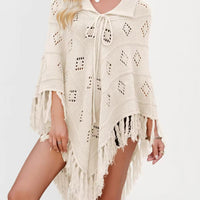 Fashionable Knitted Tassel Shoulder Wrap Sweater Women's Clothing Pullover Batwing Sleeve Jumpers Natalia Home Fashion    Natalia Home Fashion