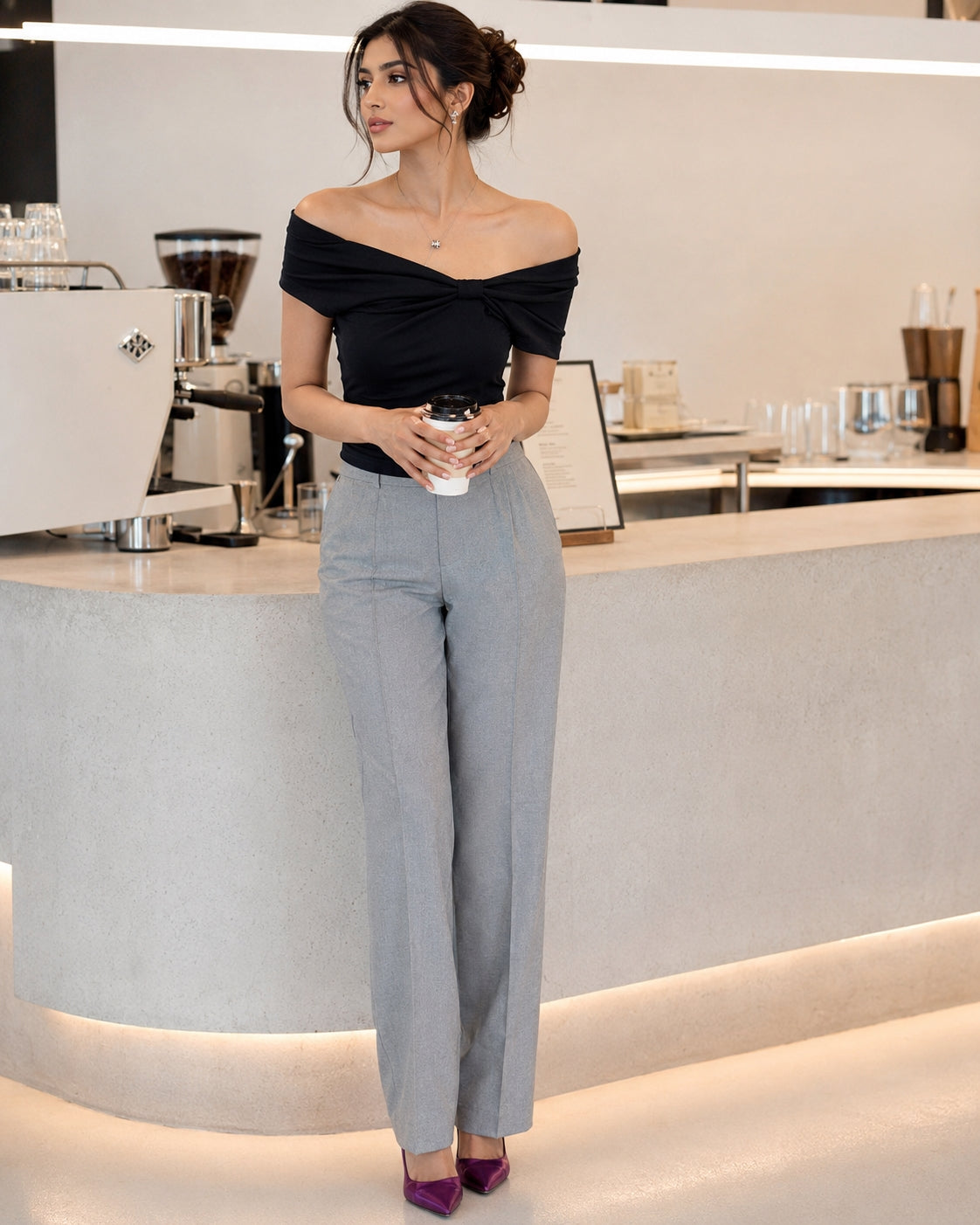 Summer Off Shoulder Bow Short Sleeve T-Shirt Women Stylish Ruched Slash Neck Cropped Tops Daily All-Match Solid Slimming Blouses Natalia Home Fashion    Natalia Home Fashion