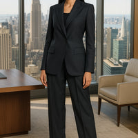 Elegant Double Breasted Jacket Suit Women's Long Sleeved Holiday Slim Blazers Coat Fashion Temperament business suit