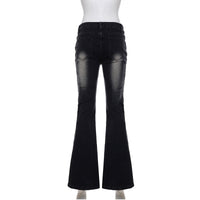 Embroidered Washed Old Jeans Women's Autumn Butterfly Slim-fitting and Thin Casual Micro-pull Pants Natalia Home Fashion    Natalia Home Fashion