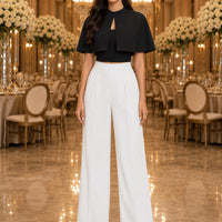 Fashionable French Style Two-Piece Set with off shoulder Top And Elegant Cape Lady Top Summer Casual Outfit for Young Women
