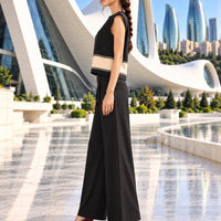 Clothing Suit Women's Knitwear Loose Slimming High-waisted Wide-leg Trousers Fashionable Two-piece Set Natalia Home Fashion    Natalia Home Fashion