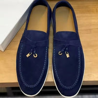 Summer Walk Moccasins Suede Loafers Shoes Women Spring Autumn Fashion Causal Leather Metal Pendant Flat Mules Shoes