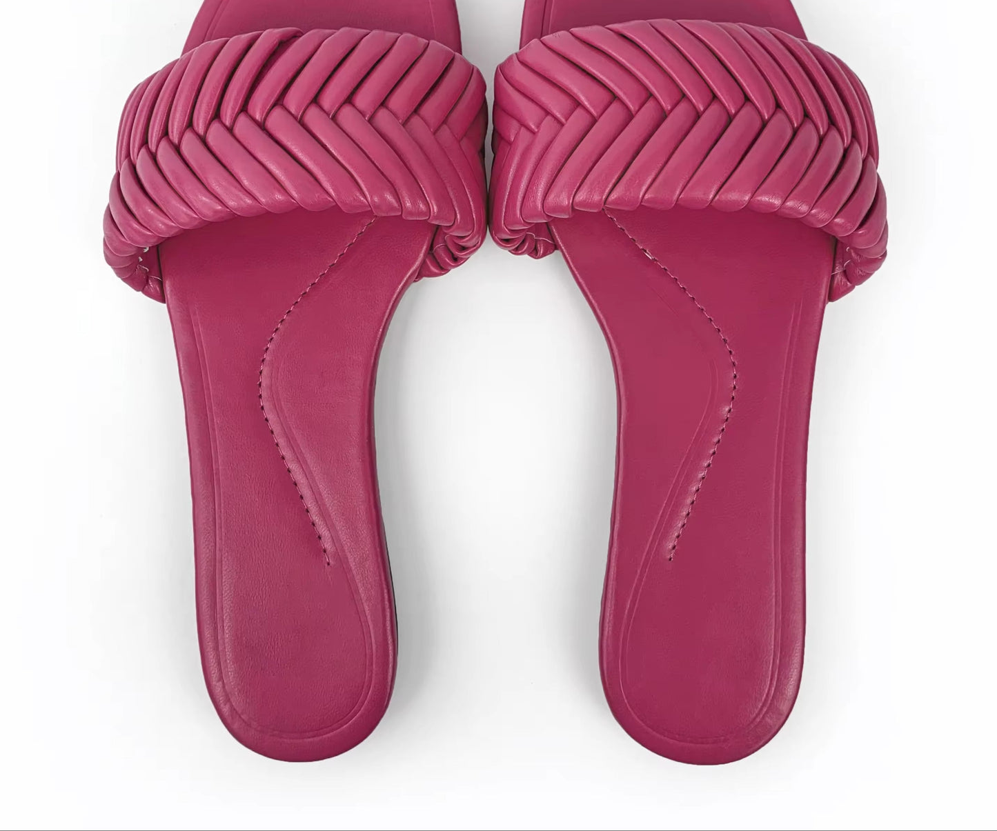 Leather folded style indoor and  outdoor wild beach non-slip women flat slippers casual home durable Mules